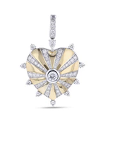 Joanna Dahdah YG+WG Large Mila Heart Mixed Gold Pendant 0.68ct 18k