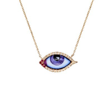 Lito Petit Mauve Purple Enameled Small Eye Necklace