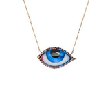 Lito Grand Bleu Blue Enameled Big Eye Necklace