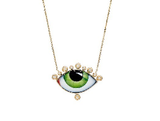 Lito Russe Grand Vert Green Enameled Big Eye Necklace