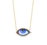 Lito Petit Bleu Blue Enameled Small Eye Necklace