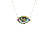 Lito Grand Psychedelic Multicolor Enameled Big Eye Necklace