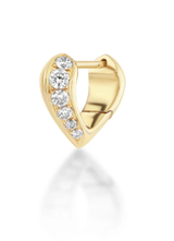 Lizzie Mandler Mini Pave Heart Shaped Crescent Huggie