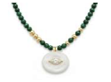 Joanna Dahdah White MOP Oval and Malachite Gold Beads Necklace