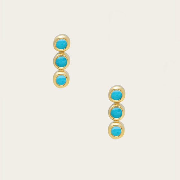 Jennifer Meyer 3 Turquoise Mini Bezel Studs