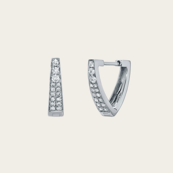 Anita Ko Triangle Shaped 2 Row Diamond Huggies