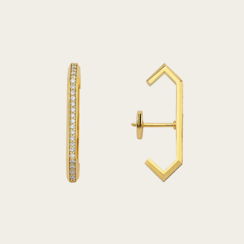 Ascher Diamond Pave Crescent Earrings
