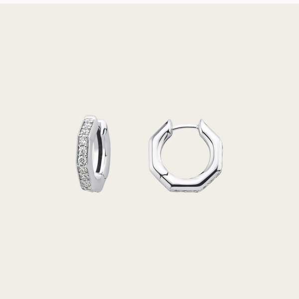 Ascher Medium Diamond Pave Bubble Hoops