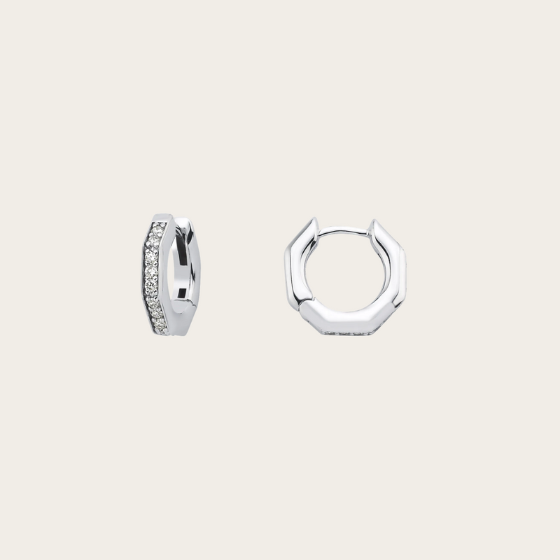 Ascher Small Diamond Pave Bubble Hoops