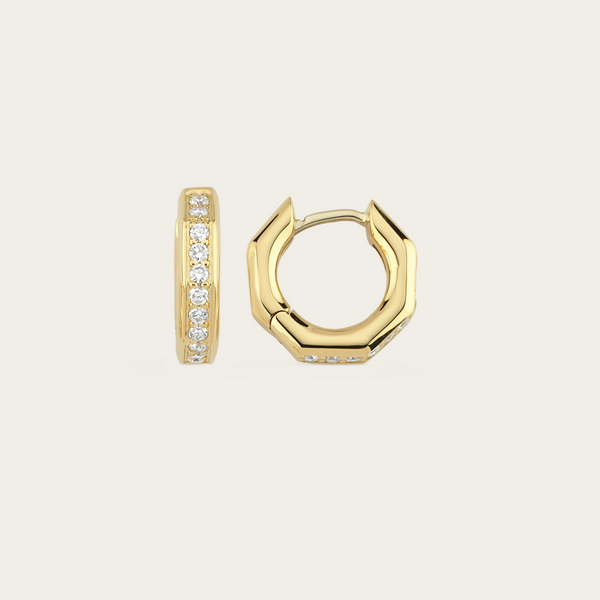 Ascher Small Diamond Pave Bubble Hoops