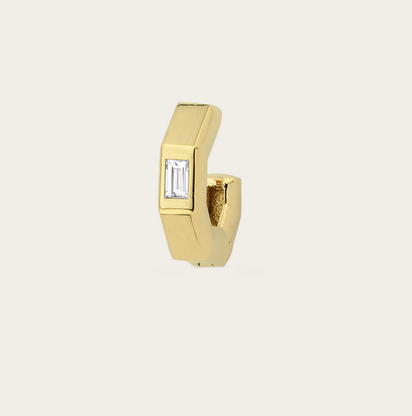 Ascher Diamond Baguette Bubble Ear Cuff