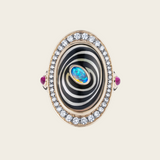 Noor Fares GRY Optik Rupa Ring with Rock Crystal