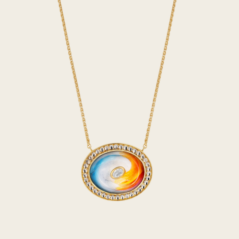 Noor Fares Rupa Painted Pendant with Rock Crystal