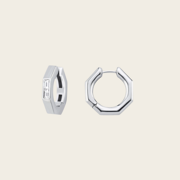 Ascher Large Diamond Baguette Bubble Hoops