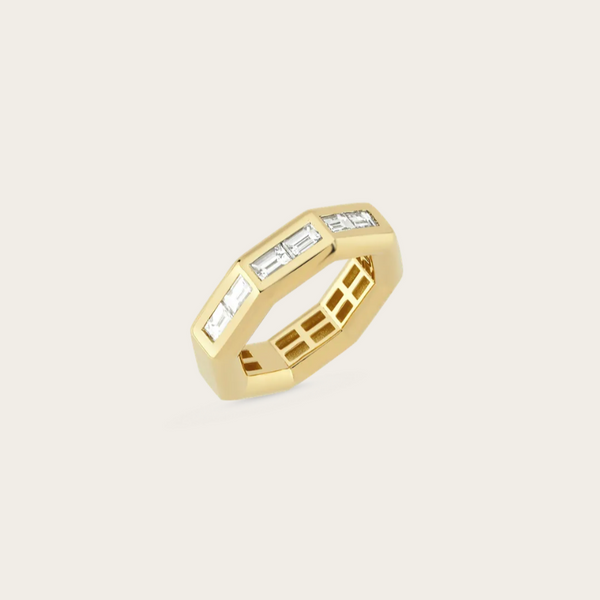 Ascher Diamond Baguette Bubble Ring