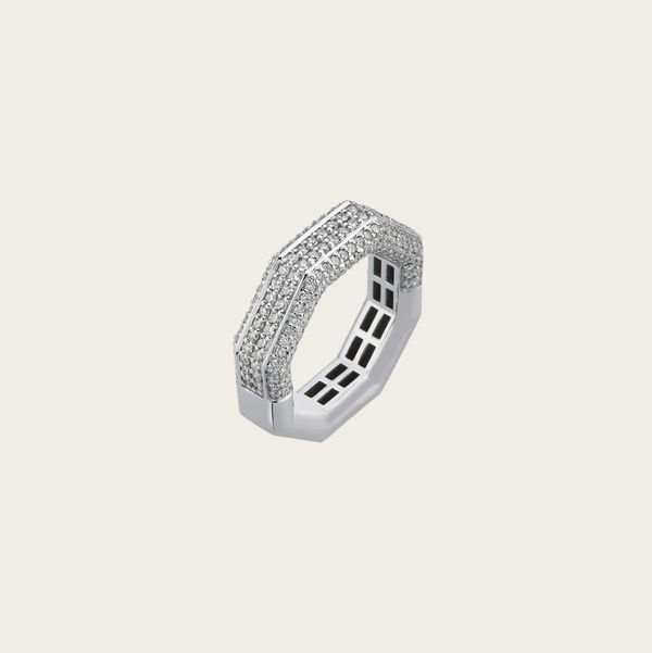 Ascher Diamond Pave Duo Bubble Ring