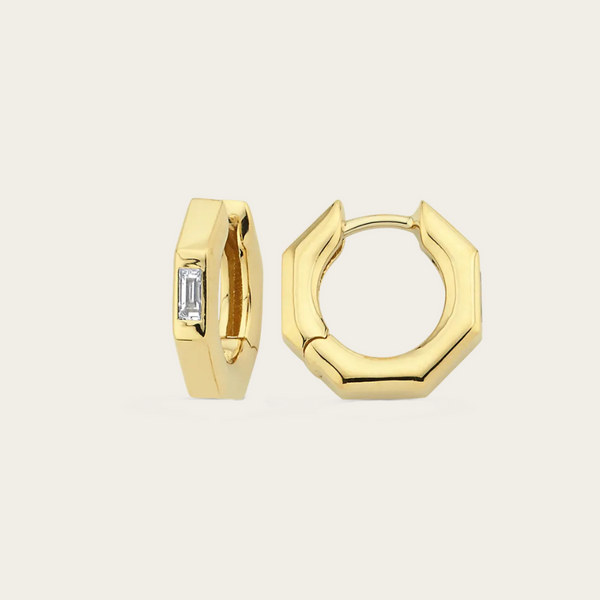 Ascher Small Diamond Baguette Bubble Hoops
