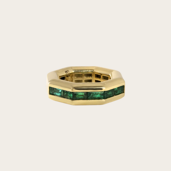 Ascher Emerald  Bubble Ring