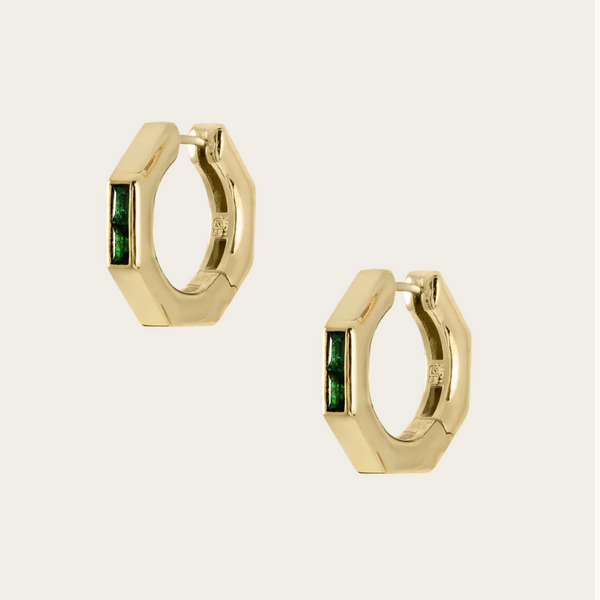 Ascher Large Emerald Bubble Hoops