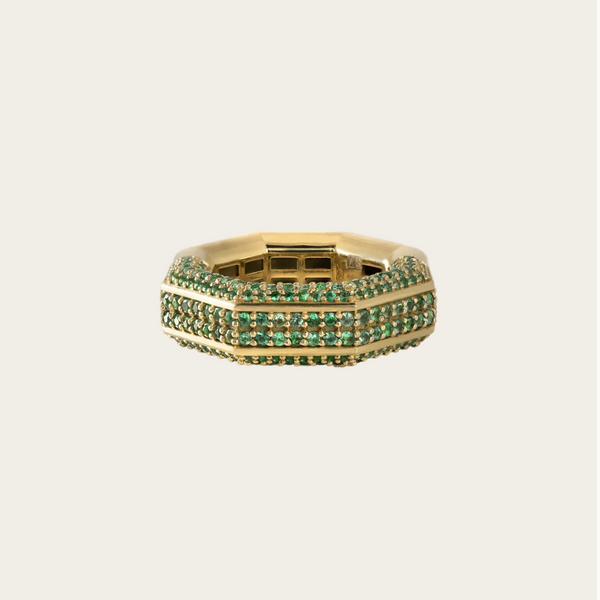 Ascher Emerald Duo Bubble Ring
