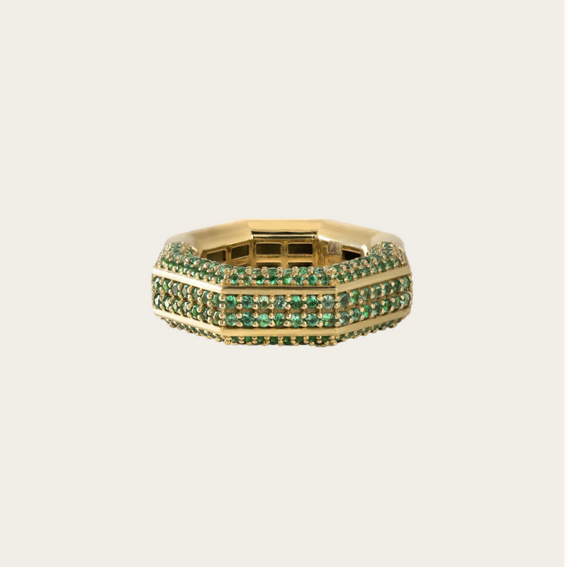 Ascher Emerald Duo Bubble Ring