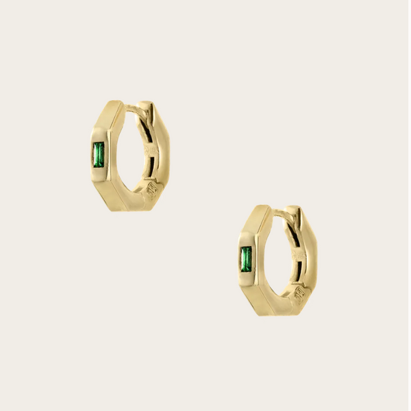 Ascher  Small Emerald  Bubble Hoops