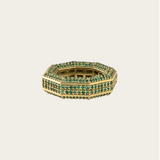 Ascher Emerald Pave Bubble Ring