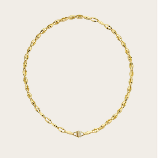 Ascher Bubble Chain Necklace with Diamond Closure