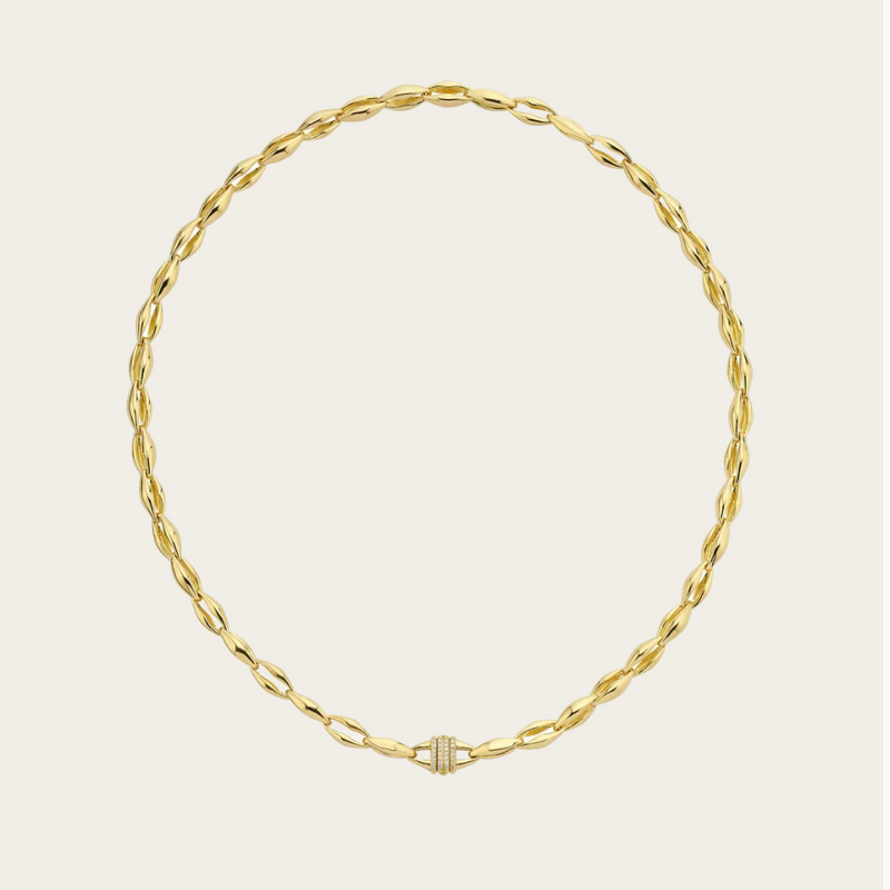 Ascher Bubble Chain Necklace with Diamond Closure