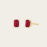 Zoe Chicco Emerald Cut Ruby Studs