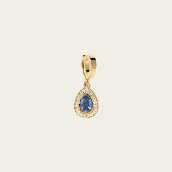 Azlee Silhouette Medium Sapphire Pear Charm