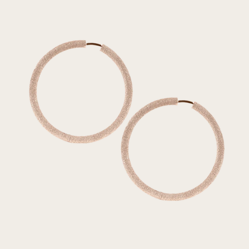 Carolina Bucci Small Thick Round Hoops Florentine Finish