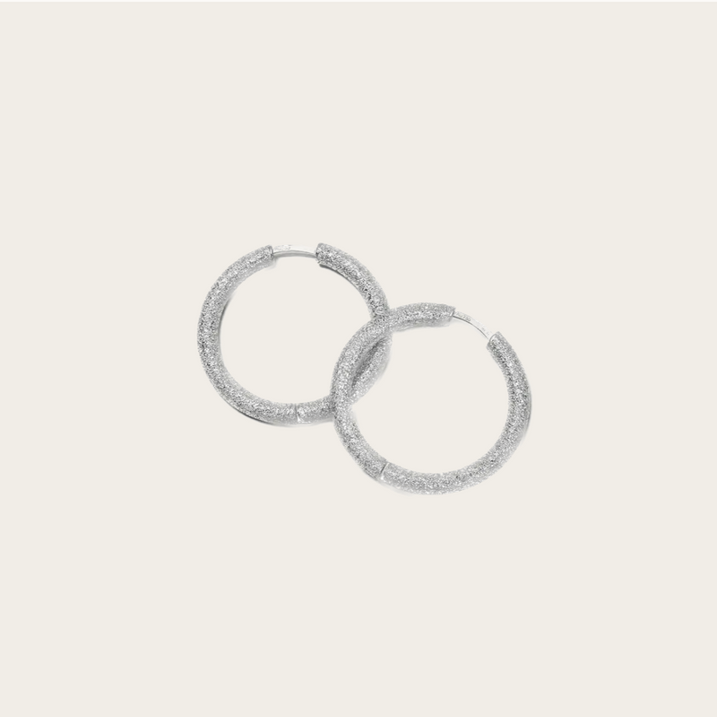 Carolina Bucci Small Thick Round Hoops Florentine Finish