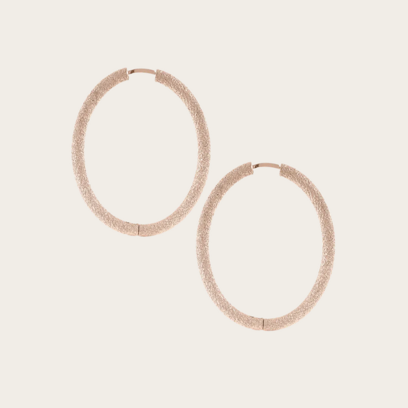 Carolina Bucci Large Thick Oval Hoops Florentine Finish