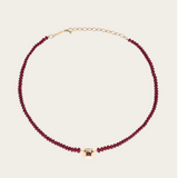 Azlee Rich Ruby Bead Staircase Necklace