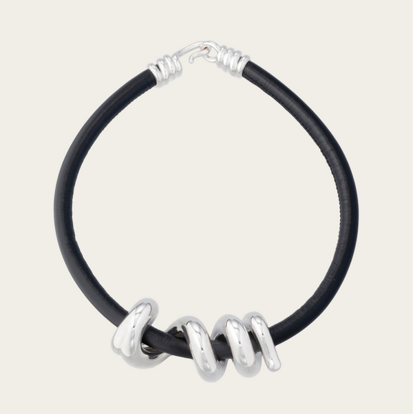 Bea Bongiasca SS Maxi Vine Black Leather Cord Necklace