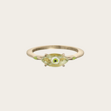 Bea Bongiasca Big Fortuneye Protection Ring with Lime Green Enamel