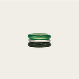 By Pariah SS Stone Trilogy Stack Set of 3 Rings / Moss Agate and Green Chalcedony