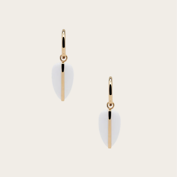 By Pariah Pebble Earrings with White Agate