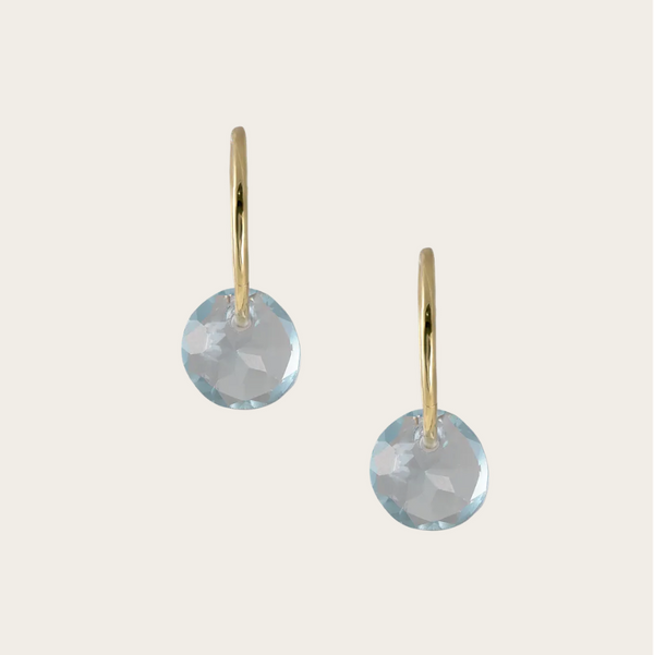 By Pariah Gem Hoops with Blue Topaz