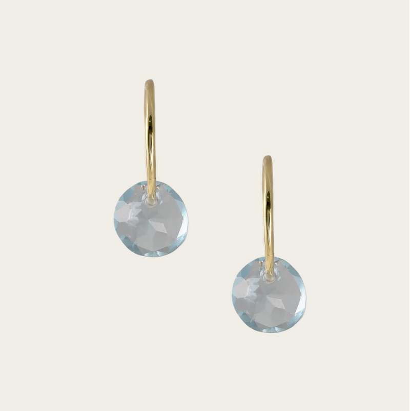 By Pariah Gem Hoops with Blue Topaz