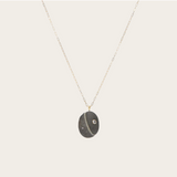 CVC Stones SIRIUS Necklace / grey stone with two white vein
