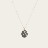 CVC Stones EUGENIA Necklace / grey stone with two white veins