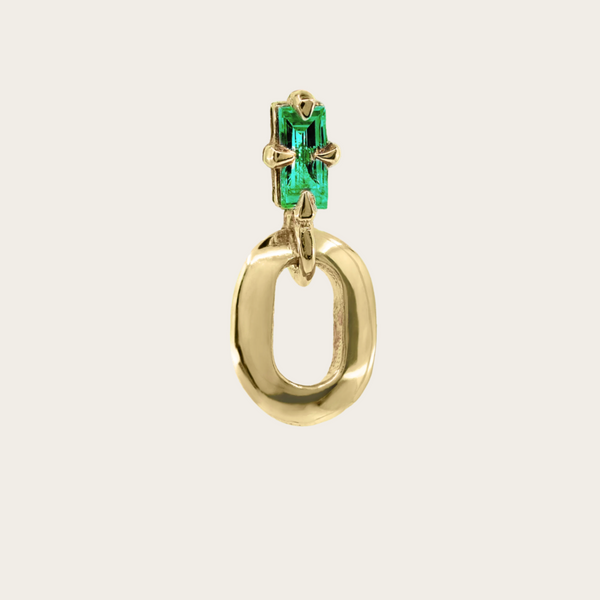 Lizzie Mandler Emerald & Single XS Link Stud