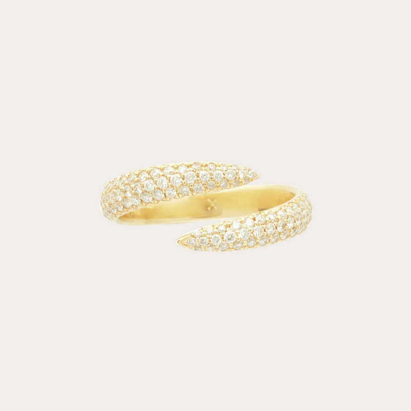 Eva Fehren White Diamonds Wrap Claw Ring