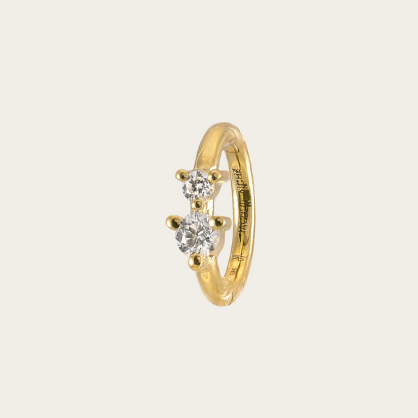 Jacquie Aiche Seamless Small 2 Diamond Graduated Hoop Single
