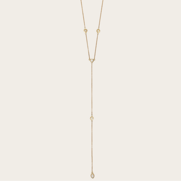 Jacquie Aiche Y Necklace Round & Marquise
