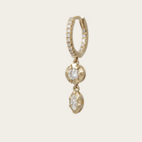 Jacquie Aiche Sophia Pave Round & Marquise Diamond Drop Mini Hoop