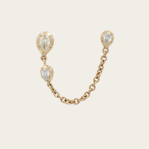 Jacquie Aiche  Teardrop Chain Double Stud
