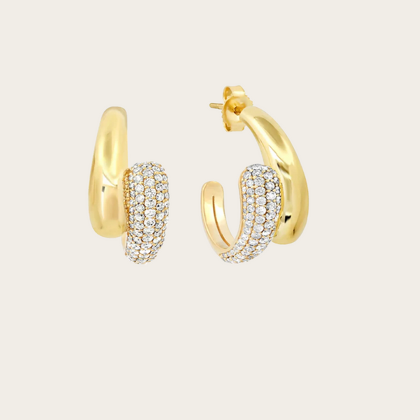 Jennifer Meyer Mini Double Dome Diamond Accent Hoops